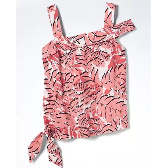 Banana Republic palm print asymmetrical top - Picture 3 of 8